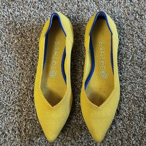 Rothy's Women’s Vibrant Yellow Flats with Blue Trim Size W8